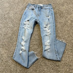 Blue ripped jeans